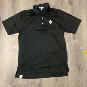 Peter Millar Polo Shirt Mens L Black Summer Comfort Golf Performance Club Logo